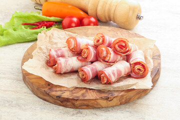 Bacon roll slice for breakfast