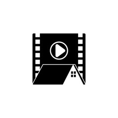 production house icon logo vector