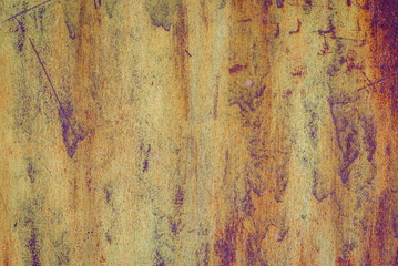 background oxidised copper sheet Grunge rusty colored orange, green, brown metal steel background...