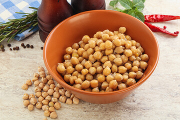 Boiled chickpea in the bowl