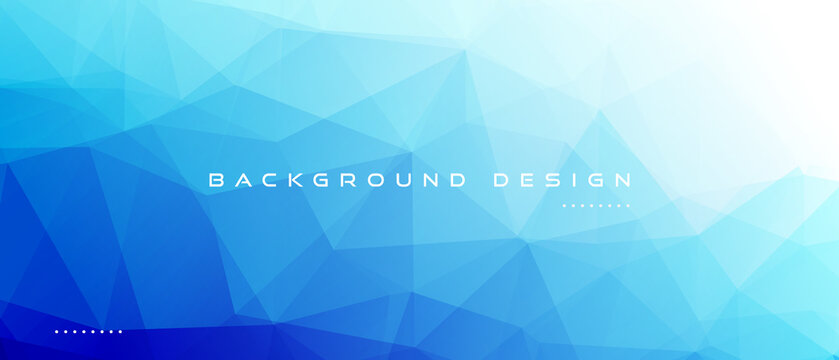 Blue Low Poly Banner Design Background