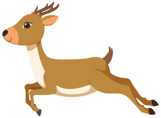 Cute deer in flat cartoon style