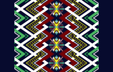 Geometric ethnic pattern seamless design for background or wallpaper.wallpaper, clothes, wrap, batik, cloth, vector illustration embroidery.