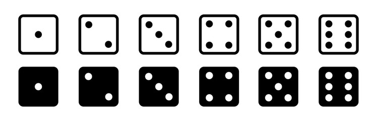 Dice game set icon, vector illustration