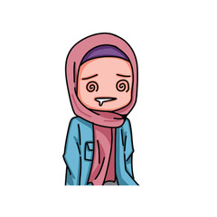 Illustration of female character wearing hijab