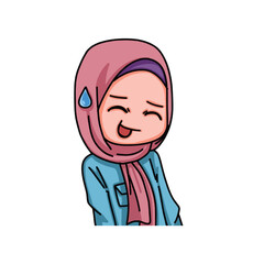 Illustration of female character wearing hijab