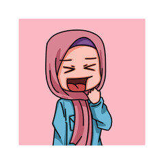 Illustration of female character wearing hijab