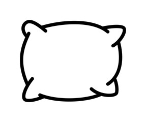 Pillow flat line icon. Outline sign mascara for mobile concept and web design, store