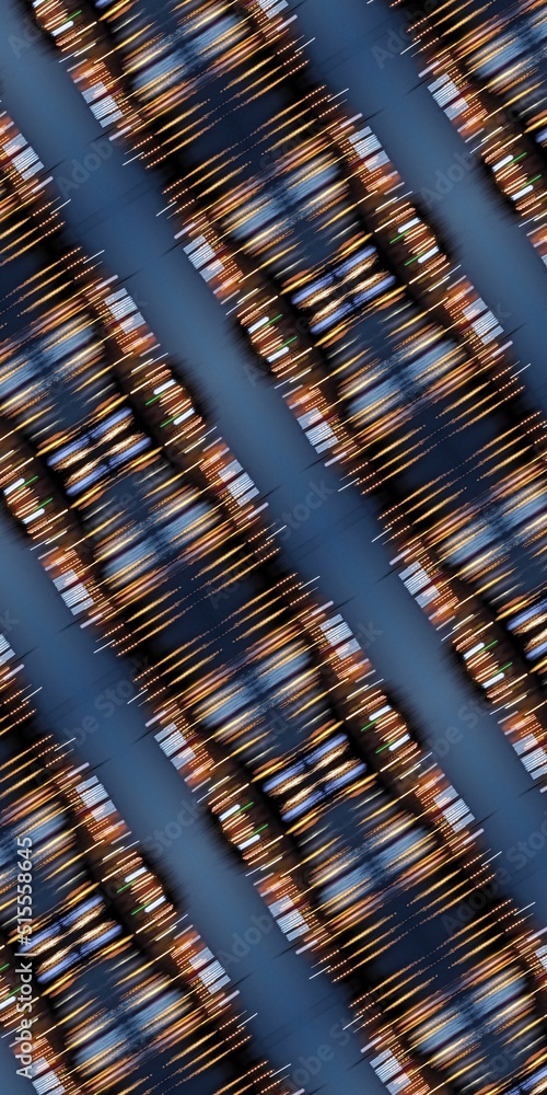 Poster colourful harbor lights with ripples from water reflection pattern and repeating design