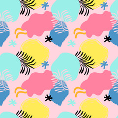 vector teenage seamless neon pattern naive style