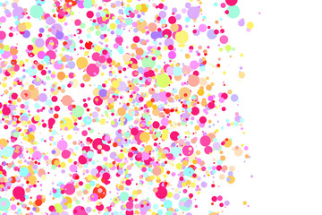 Multicolor background, colorful vector texture with circles. Splash effect banner. Glitter dotted abstract illustration with blurred drops of rain. Pattern for web page, banner. Copy space