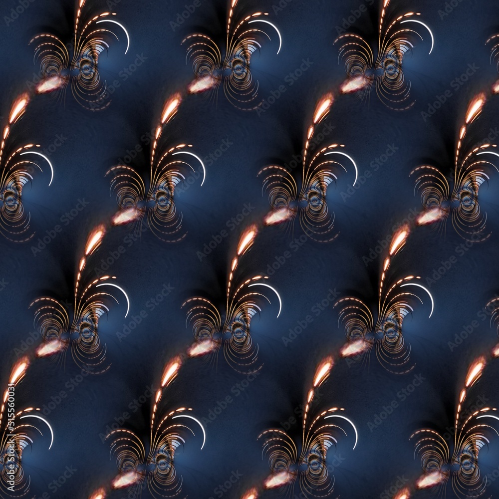 Poster colourful harbor lights with ripples from water reflection pattern and repeating design