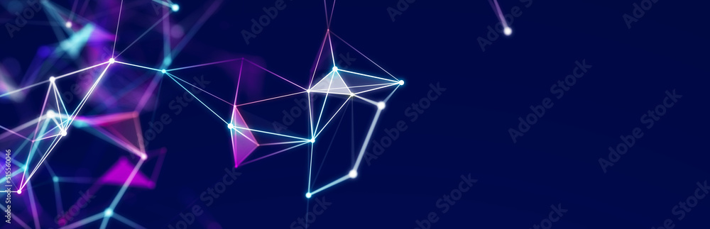 Aufkleber colored polygonal structure. beautiful illustration with connected dots and lines. digital network b