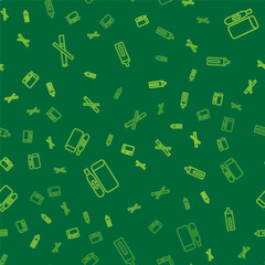 Set line No smoking, Electronic cigarette and on seamless pattern. Vector