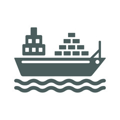 Obraz premium Cargo, shipping icon. Gray vector graphics.