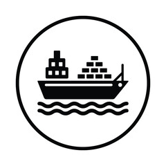 Cargo, shipping icon. black vector graphics.