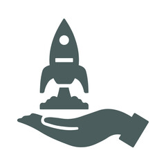 Business Startup Icon. Gray vector graphics.