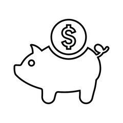 Coins, Dollar, Savings line Icon. Outline vector.