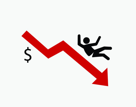 Losing money from business failure or investment mistake, tax or debt problem, bankruptcy or economic crisis or recession concept. Financial crisis concept. 