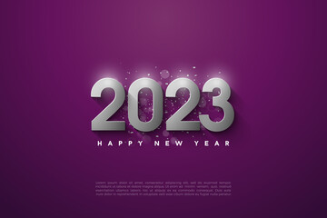 2023 happy new year background with number illustration.