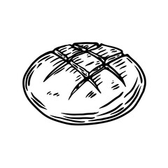 Hand drawn bread illustration. Design element for package, banner, flyer, card. Vector illustration