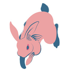 跳び越えるウサギ