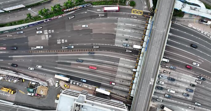 Hung Hom, Hong Kong Top down view of cross harbor tunnel