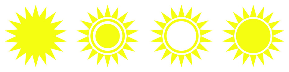 Flat sun icon. Sun pictogram. Trendy vector summer symbol for website design, web button, mobile app. Template vector illustration.