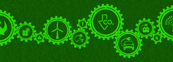 reducing CO2 emissions to stop climate change. green energy background	