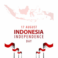 Fototapeta na wymiar Simple 17 August Indonesia Independence day with white background
