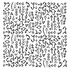 Pattern of arrows icons. Vector illustration isolated on white background