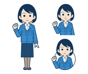 Fototapeta premium 気合を入れる女性の事務員