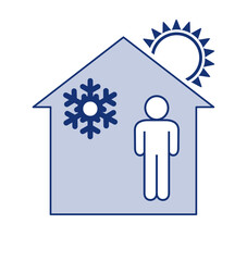 climatisation chaud froid maison vecteur