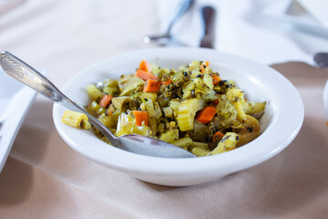 A view of a bowl of torshi.