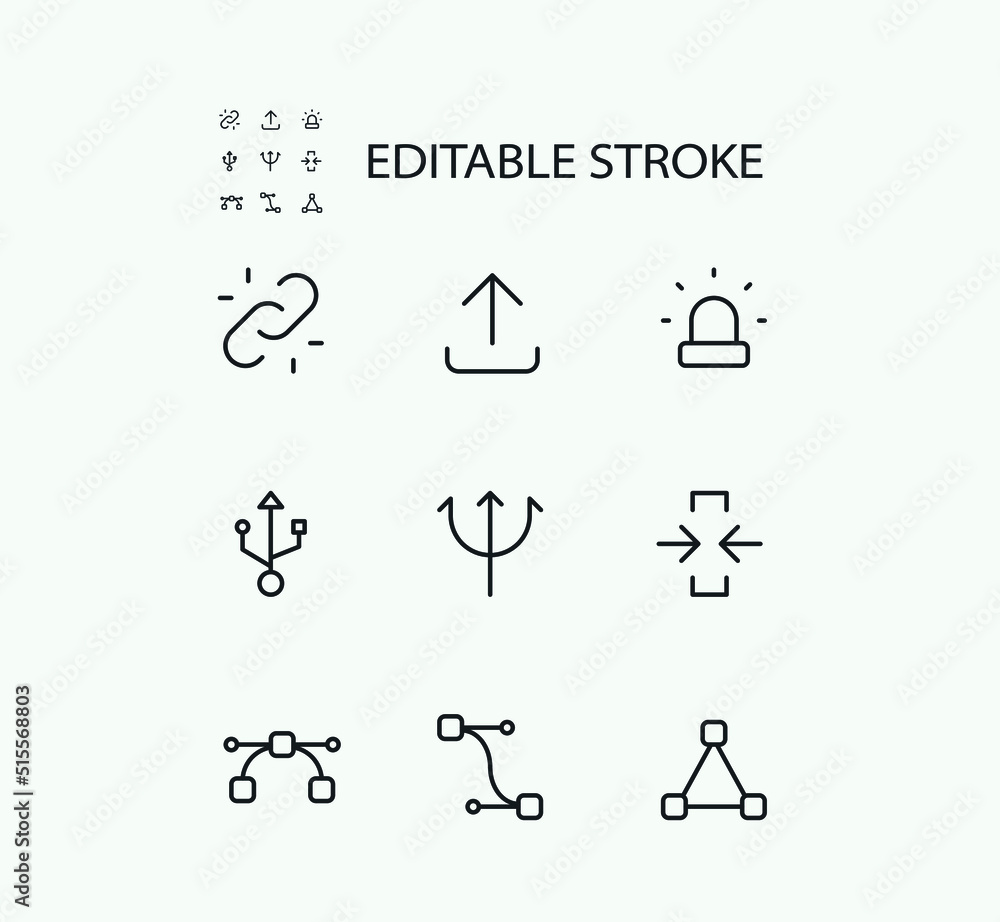 Poster simple set of tool related vector line icons. contains such icons as tool and upload and more. edita