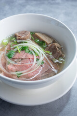 A view of a pho combo bowl.