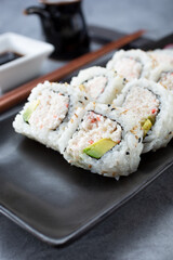 A view of a California roll.