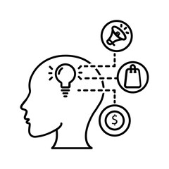 Black line icon for Marketing ideas