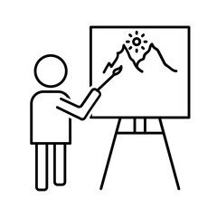 Black line icon for Painting