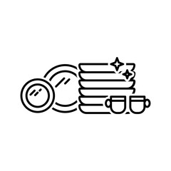 Black line icon for Plates