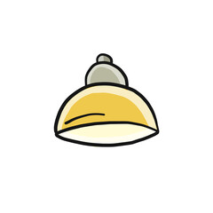 Light bulb isolated on white. Cartoon style. Flat hand drawn art. Symbol of creativity, innovation, inspiration, invention and idea. Sketch for your design. Vector illustration