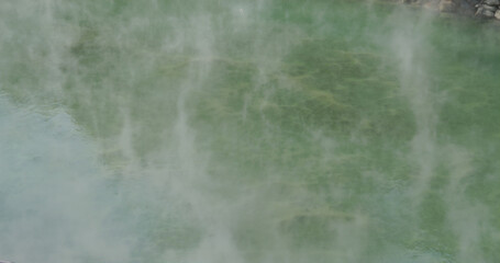 Hot spring pond at Xinbeitou thermal valley in Taiwan