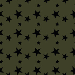 Stars pattern Geometric vector drawing with black and brown
Seamless dim pattern. Color abstract vector texture with scattered stars Khaki Geometric shapes are different sizes. Illustration Background