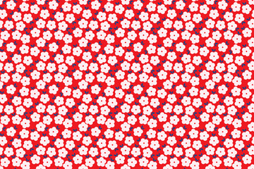 Vector flowers pattern background. Seamless texture with simple flat flower shapes. Abstract floral ornament - 515575249