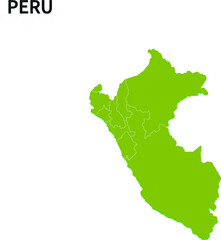 Fototapeta premium ペルー/PERUの地域区分イラスト