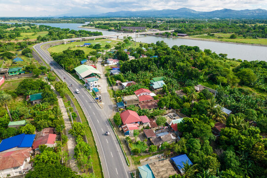 Aerial of the Romulo Highway crossing the Agno River.