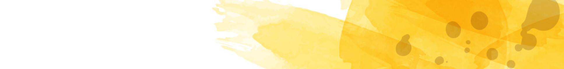 バナーデザイン　水彩風　黄色　728×90サイズ対応