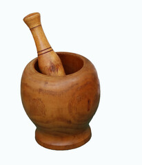 wooden mortar and pestle