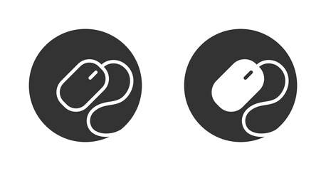 Computer mouse icon. Circle buttons. Vector illustration.