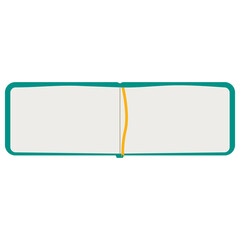 Sketchbook, notepad open with blank sheets. Vector design element.